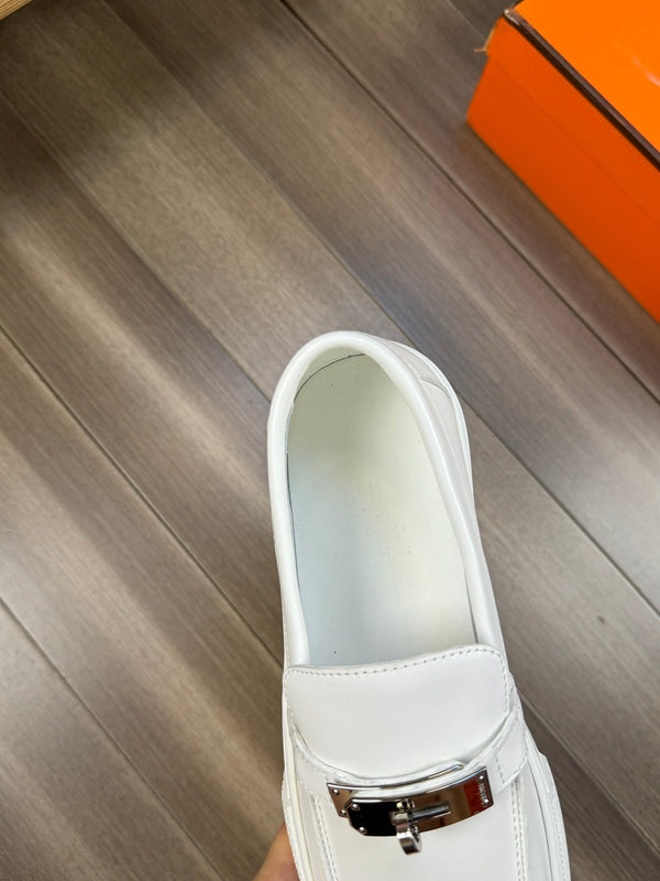 SNEAKER SLIP-ON HM GAME IN PELLE DI VITELLO BIANCA