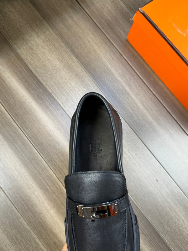 SNEAKER SLIP-ON HM GAME IN PELLE DI VITELLO NERA