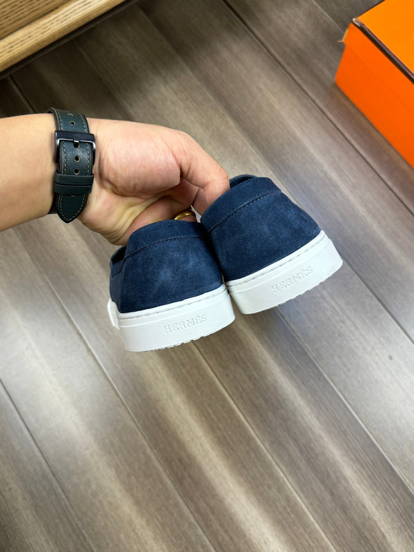 SNEAKER SLIP-ON HM GAME IN CAMOSCIO BLU MARINO