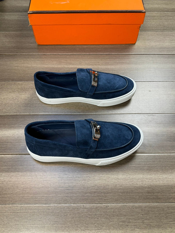 SNEAKER SLIP-ON HM GAME IN CAMOSCIO BLU MARINO