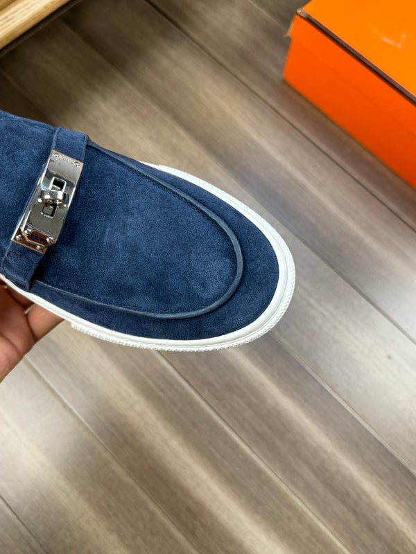 SNEAKER SLIP-ON HM GAME IN CAMOSCIO BLU MARINO