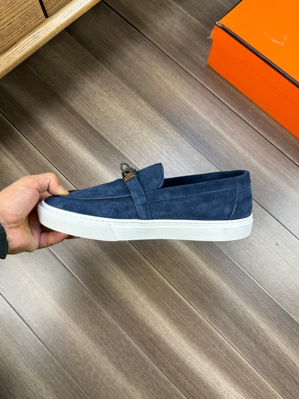 SNEAKER SLIP-ON HM GAME IN CAMOSCIO BLU MARINO