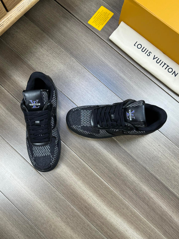 LV SNEAKER NERO MIX BIANCO TELA