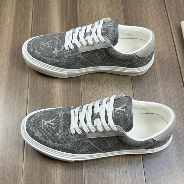 LV TRAINER SNEAKER IN ASH GREY MONOGRAM DENIM
