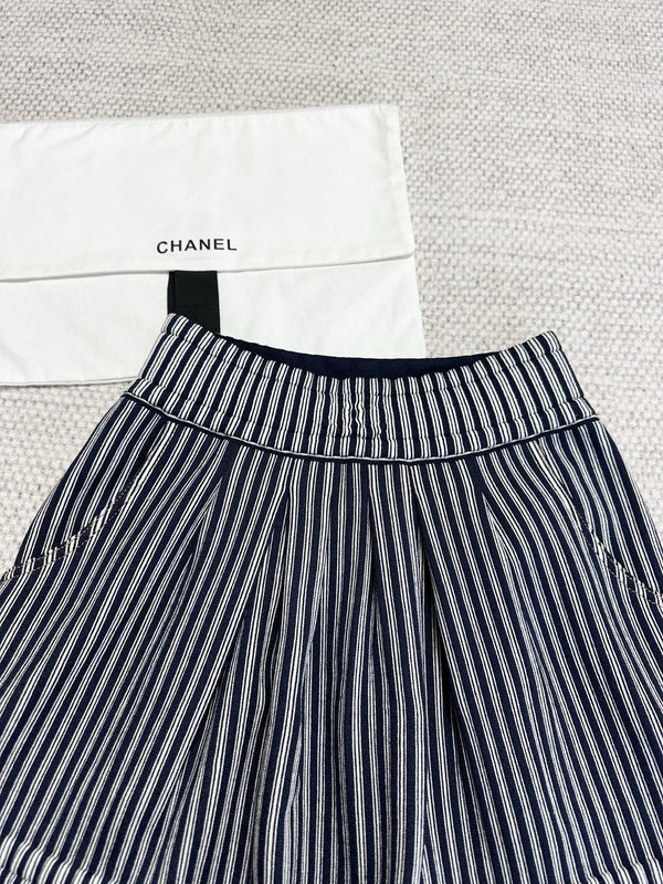 CC 25 Striped Skirt Blue Cotton