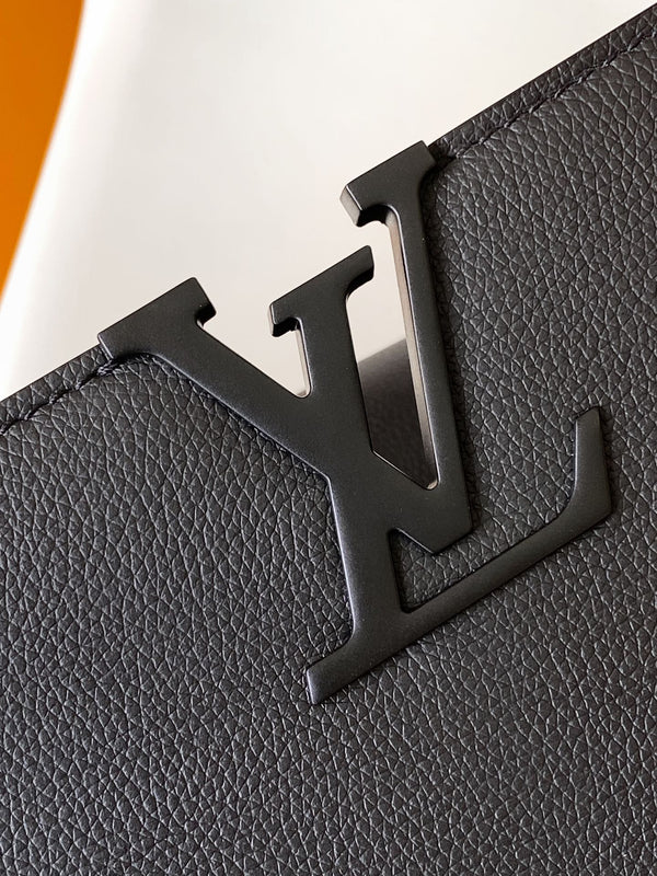 CAPUCINES GM 38CM ALL BLACK TAURILLON LEATHER 252015