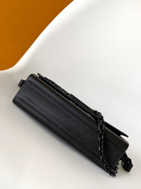 LV Twist West 23.5cm Bag All Black Leather 252678