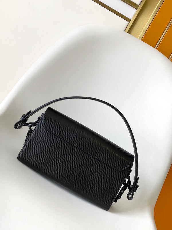 LV Twist West 23.5cm Bag All Black Leather 252678