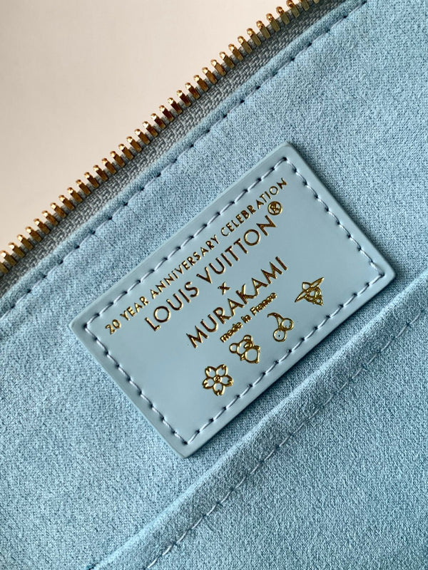 LV x TM Alma BB M13670 Handbag 23.5cm Light Blue Epi Grained Cowhide