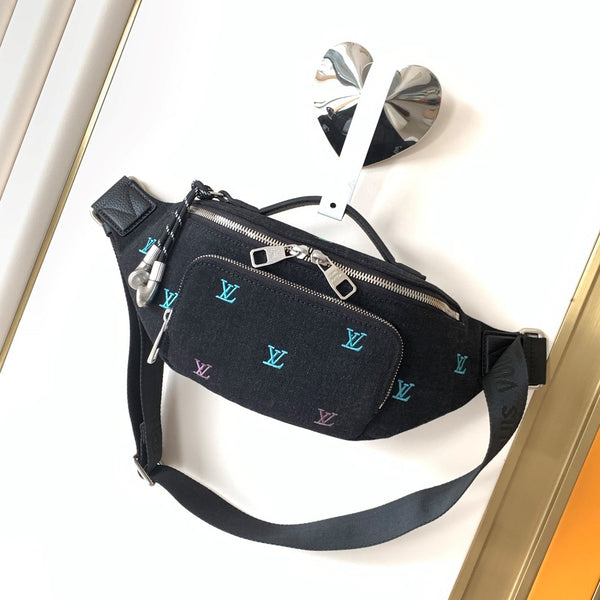 LV M13961 Rush Bumbag Black LV Blason Denim & Cowhide