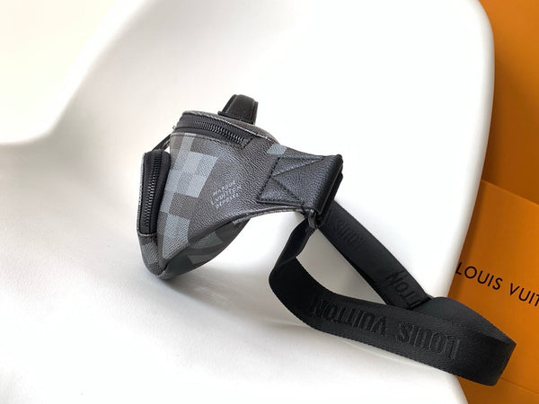 LV M14920 Rush Bumbag Black Damoflage Black Canvas & Cowhide