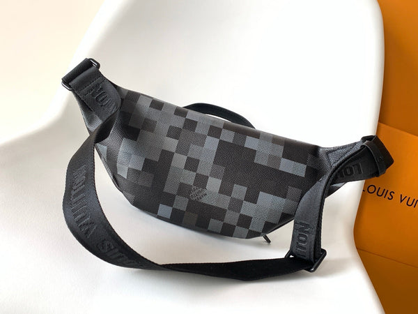 LV M14920 Rush Bumbag Black Damoflage Black Canvas & Cowhide