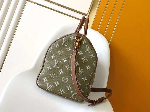 LV Speedy Bandoulière 40cm Green Sancha Monogram Calfskin GHW