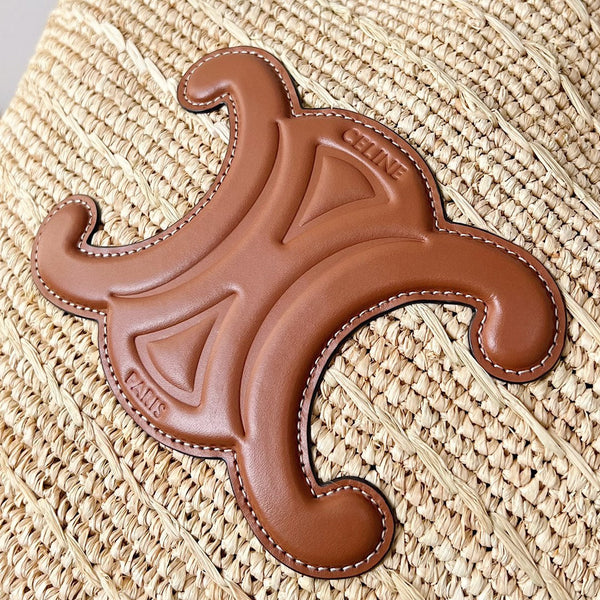 Celine Medium Supple Classic Basket 30cm Marrone Vitello Beige Rafia