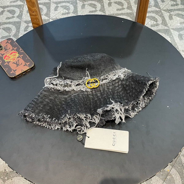 CAPPELLO A PENNELLO IN DENIM NERO 346894