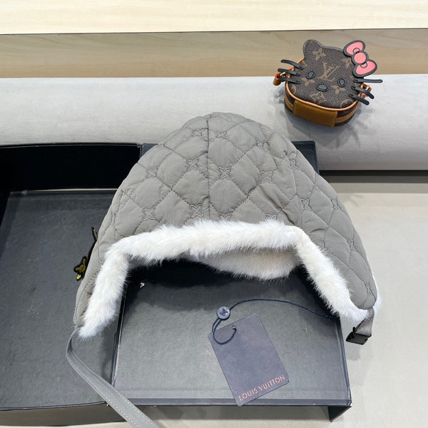 CAPPELLO TRAPPER IN COTONE GRIGIO 411229