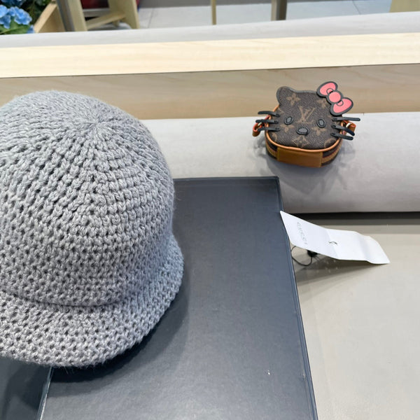 CAPPELLO A SECCHIELLO IN MAGLIA DI LANA GRIGIO ACCIAIO 413396