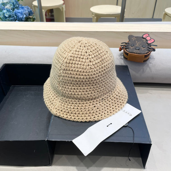 CAPPELLO A SECCHIELLO IN MAGLIA DI LANA MARRONE TORTILLA 413397