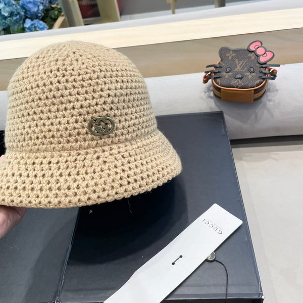 CAPPELLO A SECCHIELLO IN MAGLIA DI LANA MARRONE TORTILLA 413397