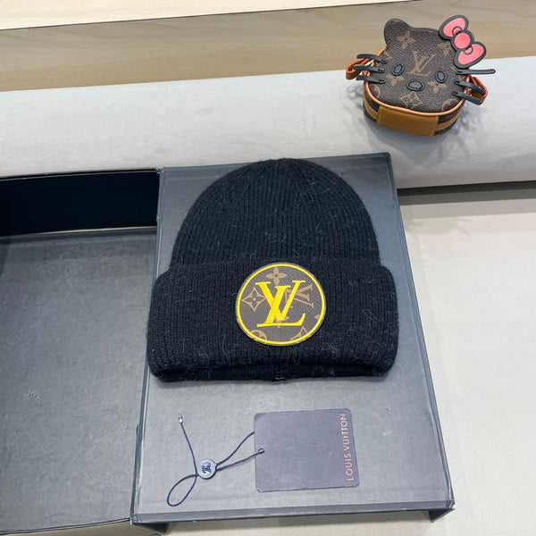 BERRETTO IN MAGLIA DI LANA NERA E PELLICCIA DI CONIGLIO 417754