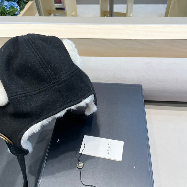 CAPPELLO DA TRAPPER IN CAMOSCIO NERO E PILE 417777