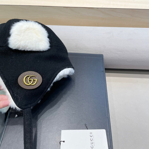 CAPPELLO DA TRAPPER IN CAMOSCIO NERO E PILE 417777