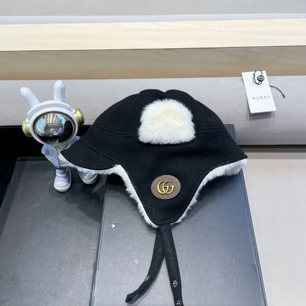 CAPPELLO DA TRAPPER IN CAMOSCIO NERO E PILE 417777