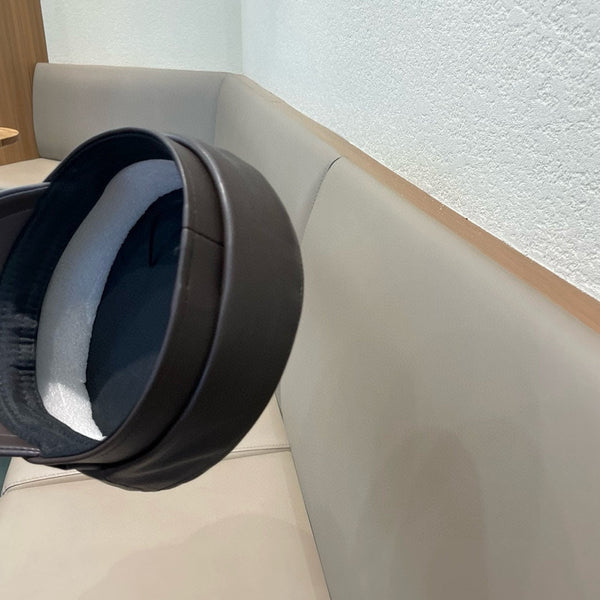 BERRETTO NEWSBOY IN PELLE DI VITELLO MARRONE CIOCCOLATO 421105