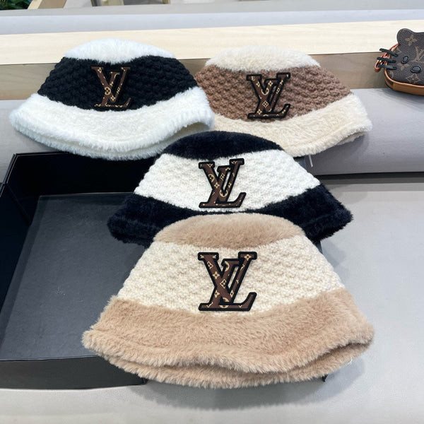 BUCKET HAT IN WHITE MIX BROWN WOOL 421037