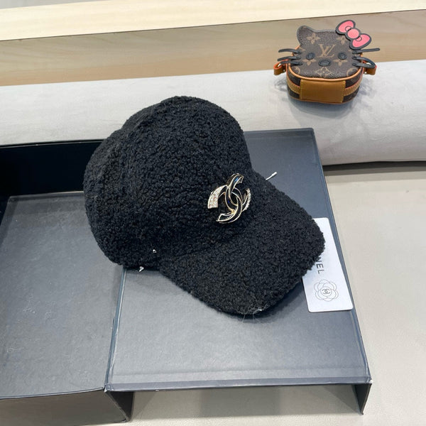 CAPPELLO DA BASEBALL IN PELLICCIA DI AGNELLO NERA 424253