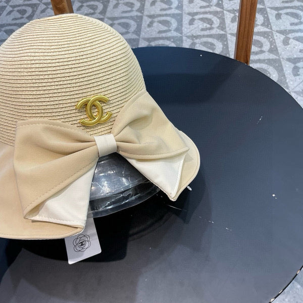 CAPPELLO A SECCHIELLO CON FIOCCO IN RAFIA BEIGE EGG NOG 426170