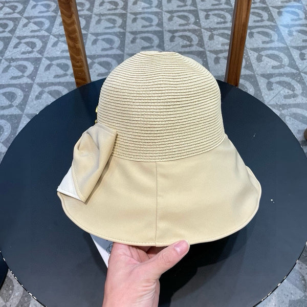 CAPPELLO A SECCHIELLO CON FIOCCO IN RAFIA BEIGE EGG NOG 426170
