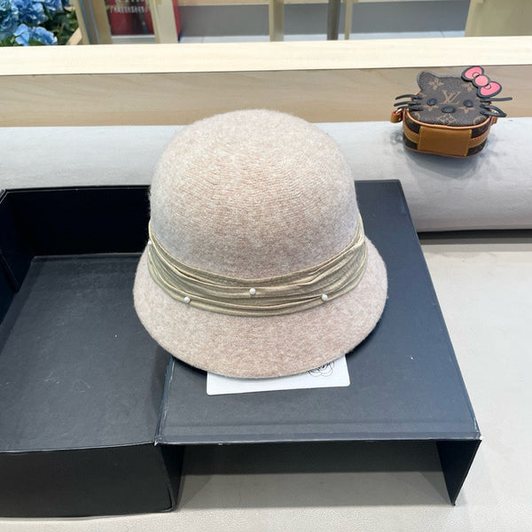 CAPPELLO A SECCHIELLO IN MISTO LANA BEIGE BISQUE 426246