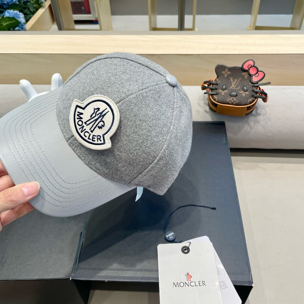 BERRETTO DA BASEBALL IN LANA-TWEED E PELLE GRIGIO CHIARO 428236