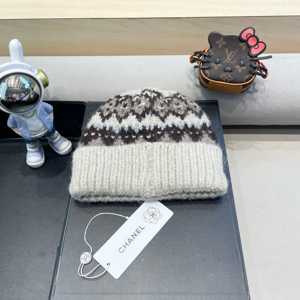 BERRETTO IN MAGLIA BIANCO MIX MARRONE 428242