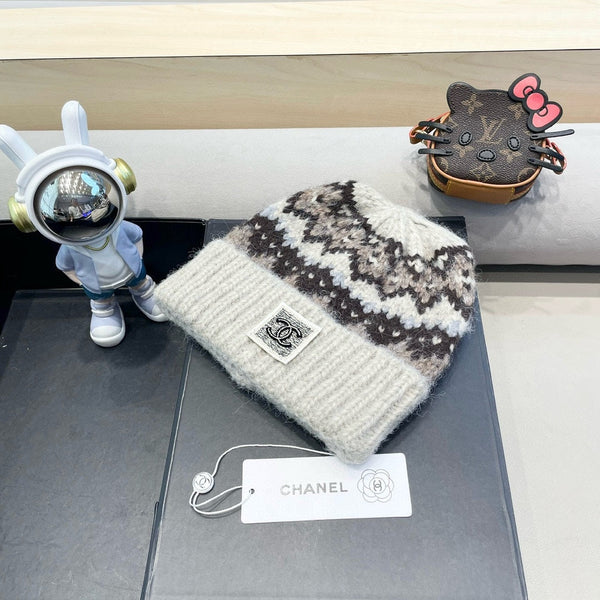 BERRETTO IN MAGLIA BIANCO MIX MARRONE 428242