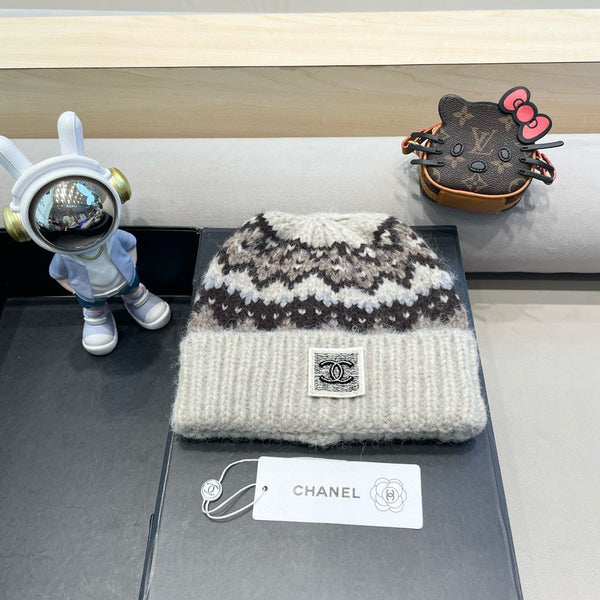 BERRETTO IN MAGLIA BIANCO MIX MARRONE 428242