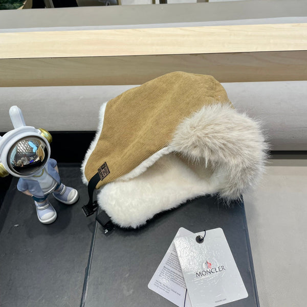 CAPPELLO AVATOR IN VELLUTO A COSTE MARRONE TORTILLA E FODERA IN PILE 434985