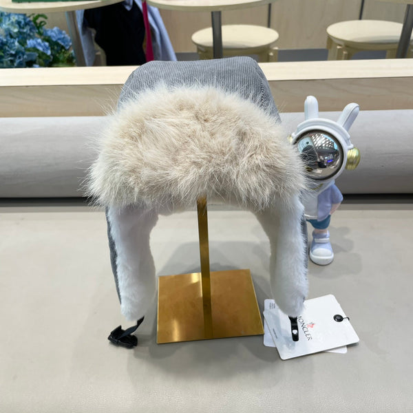 CAPPELLO AVATOR IN VELLUTO A COSTE GRIGIO ACCIAIO E FODERA IN PILE 434983