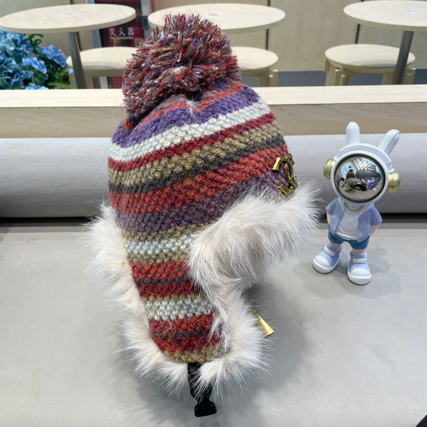 CAPPELLO IN MAGLIA SOFFICE CON FODERA IN PELUCHE COLORATO 428155