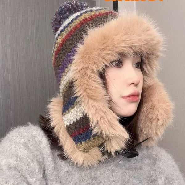 CAPPELLO IN MAGLIA SOFFICE CON FODERA IN PELUCHE COLORATO 428155