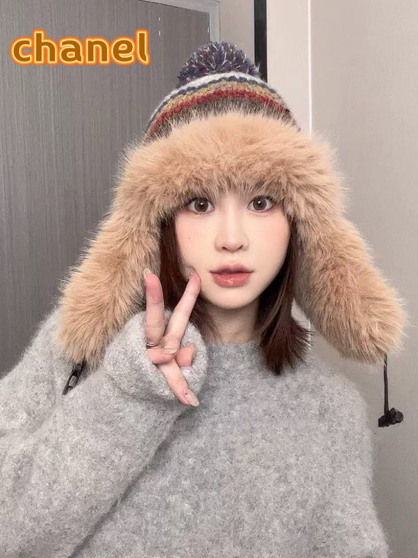 CAPPELLO IN MAGLIA SOFFICE CON FODERA IN PELUCHE COLORATO 428156