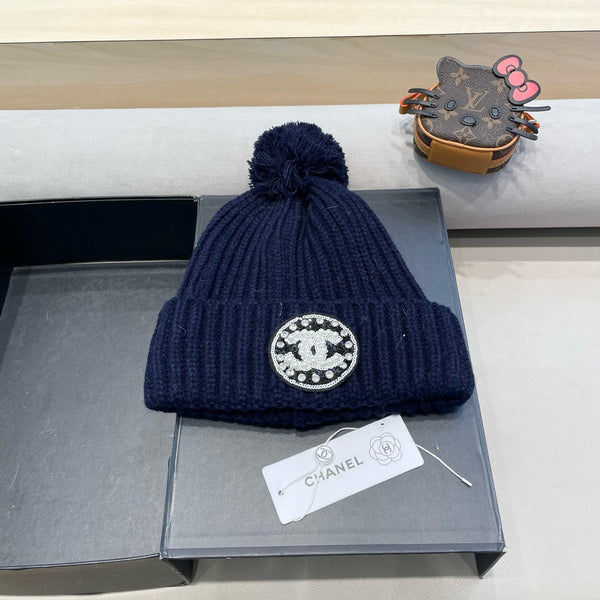 BERRETTO IN MAGLIA DI LANA BLU NAVY 430241