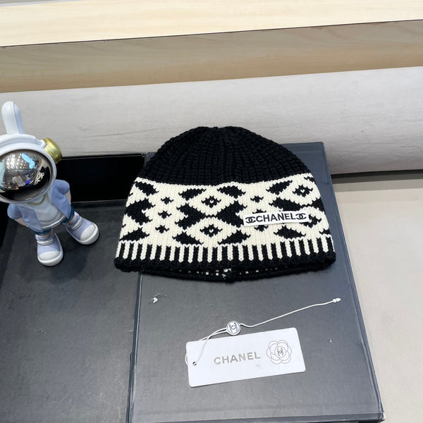 BERRETTO IN LANA MISTO NERO BIANCO 431698