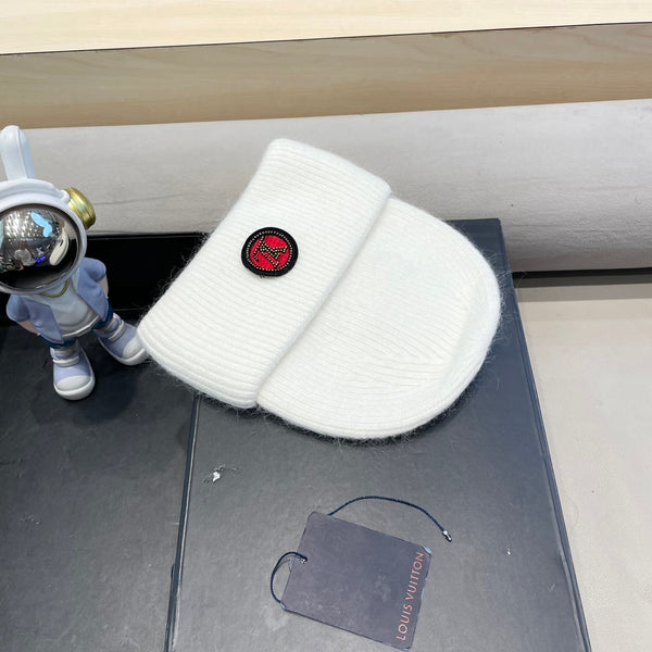 BERRETTO IN LANA BIANCA E PELLICCIA DI CONIGLIO 433475