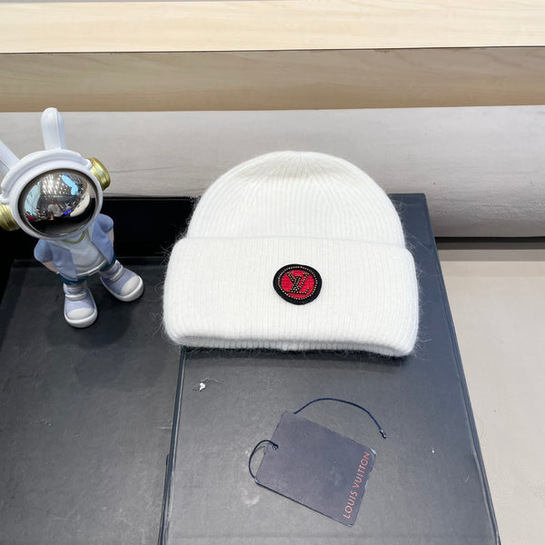 BERRETTO IN LANA BIANCA E PELLICCIA DI CONIGLIO 433475