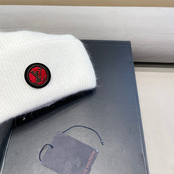 BERRETTO IN LANA BIANCA E PELLICCIA DI CONIGLIO 433475