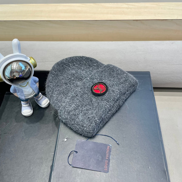 BEANIE HAT IN GRAY WOOL AND RABBIT FUR 433477