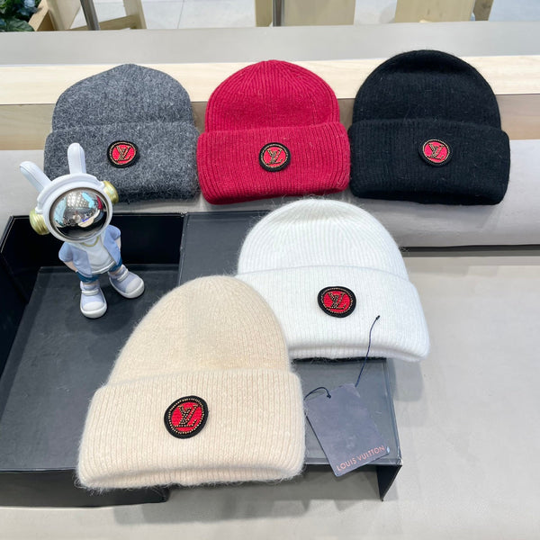 BEANIE HAT IN GRAY WOOL AND RABBIT FUR 433477