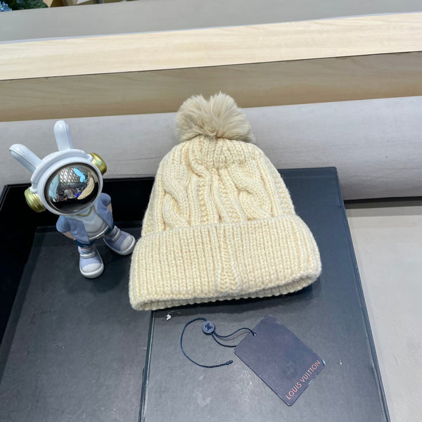 BEANIE HAT IN BEIGE WOOL 433484